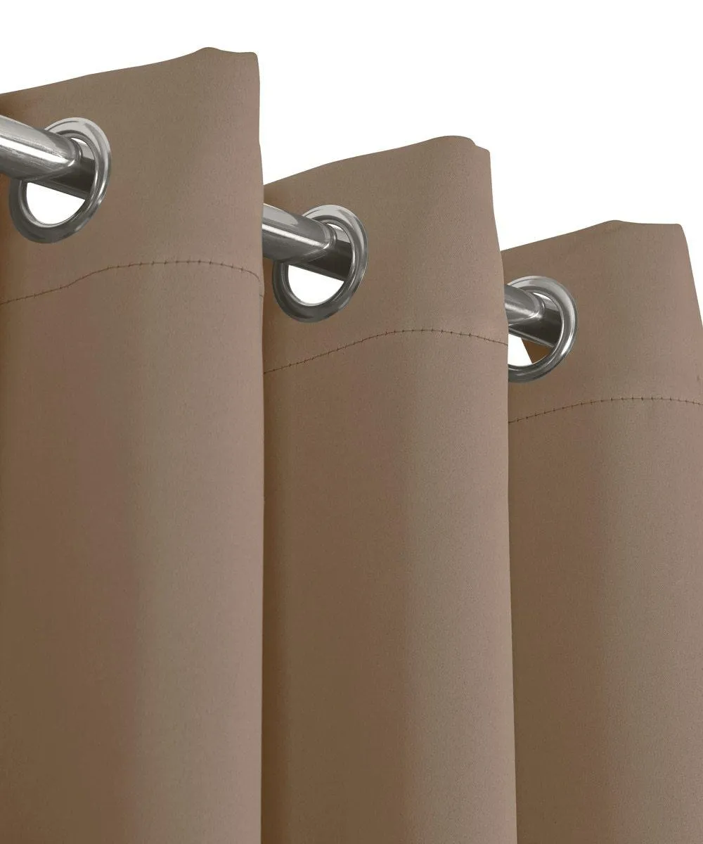 Cappuccino Ava Blackout Weave Curtain Panels With Tie Backs Pair (Set Of 2)