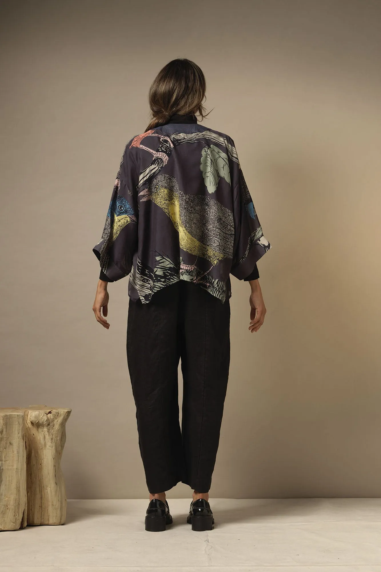 One Hundred Stars Bird Ink Kimono