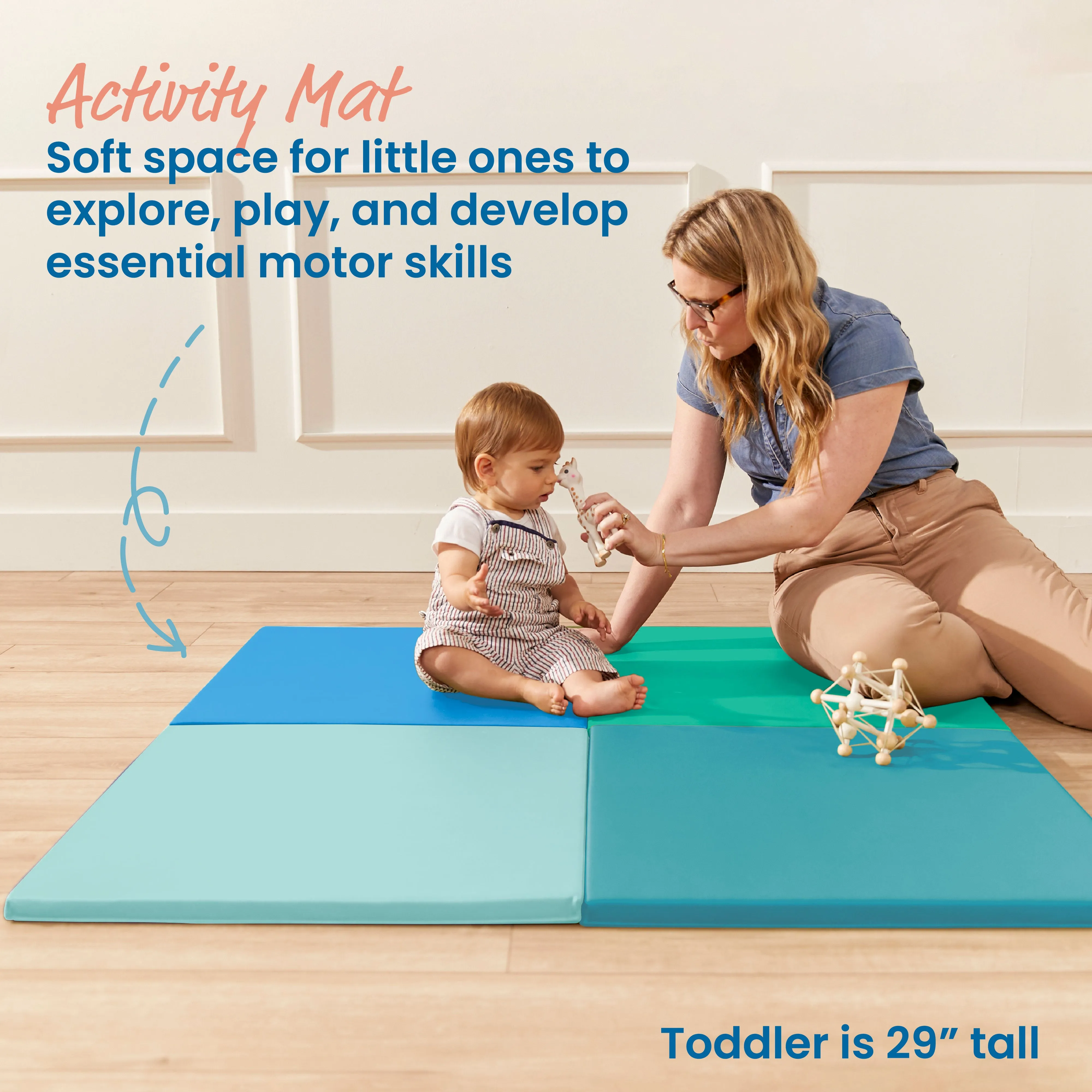 Play Patch Activity Mat Squares, Modular Playmat, 4-Pack