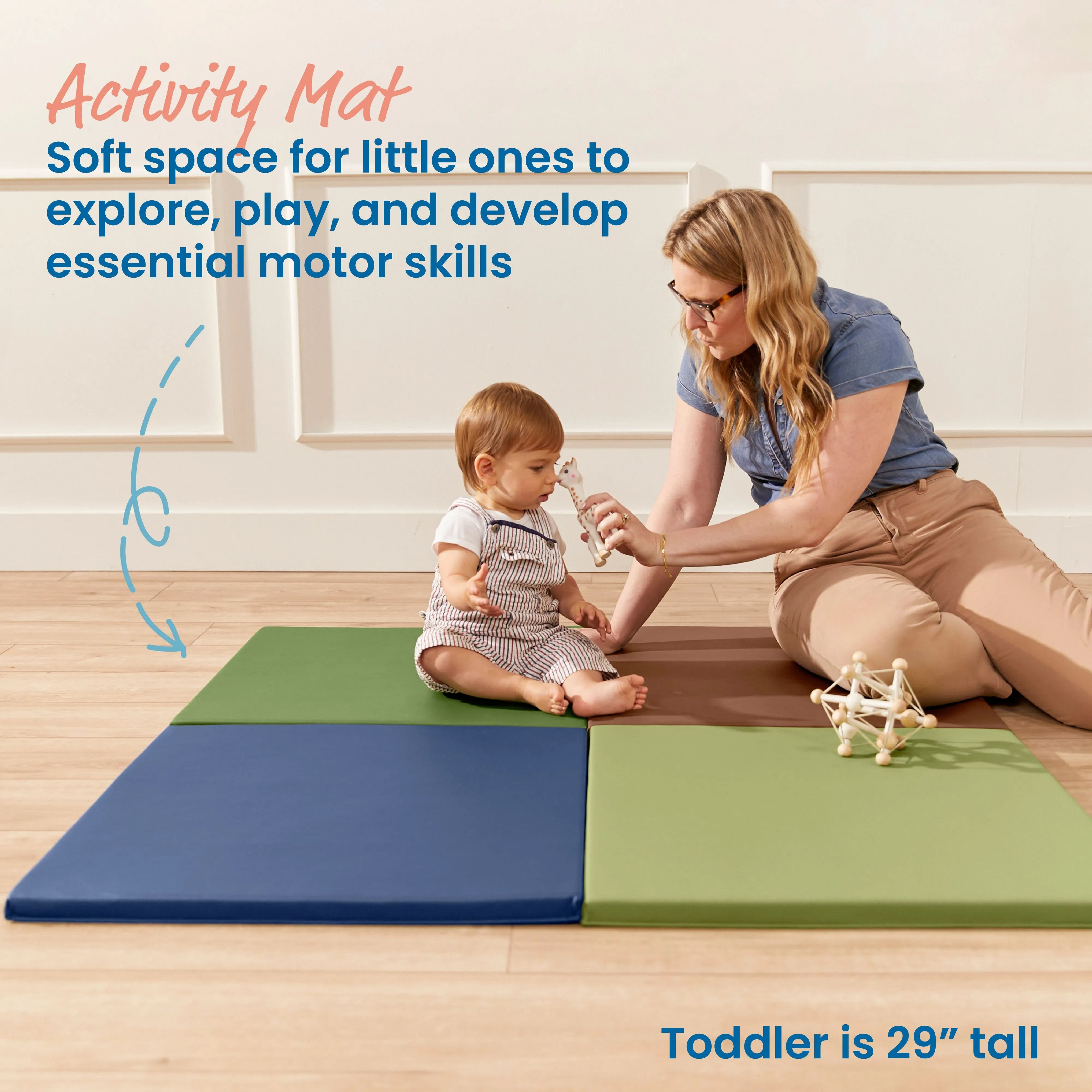 Play Patch Activity Mat Squares, Modular Playmat, 4-Pack