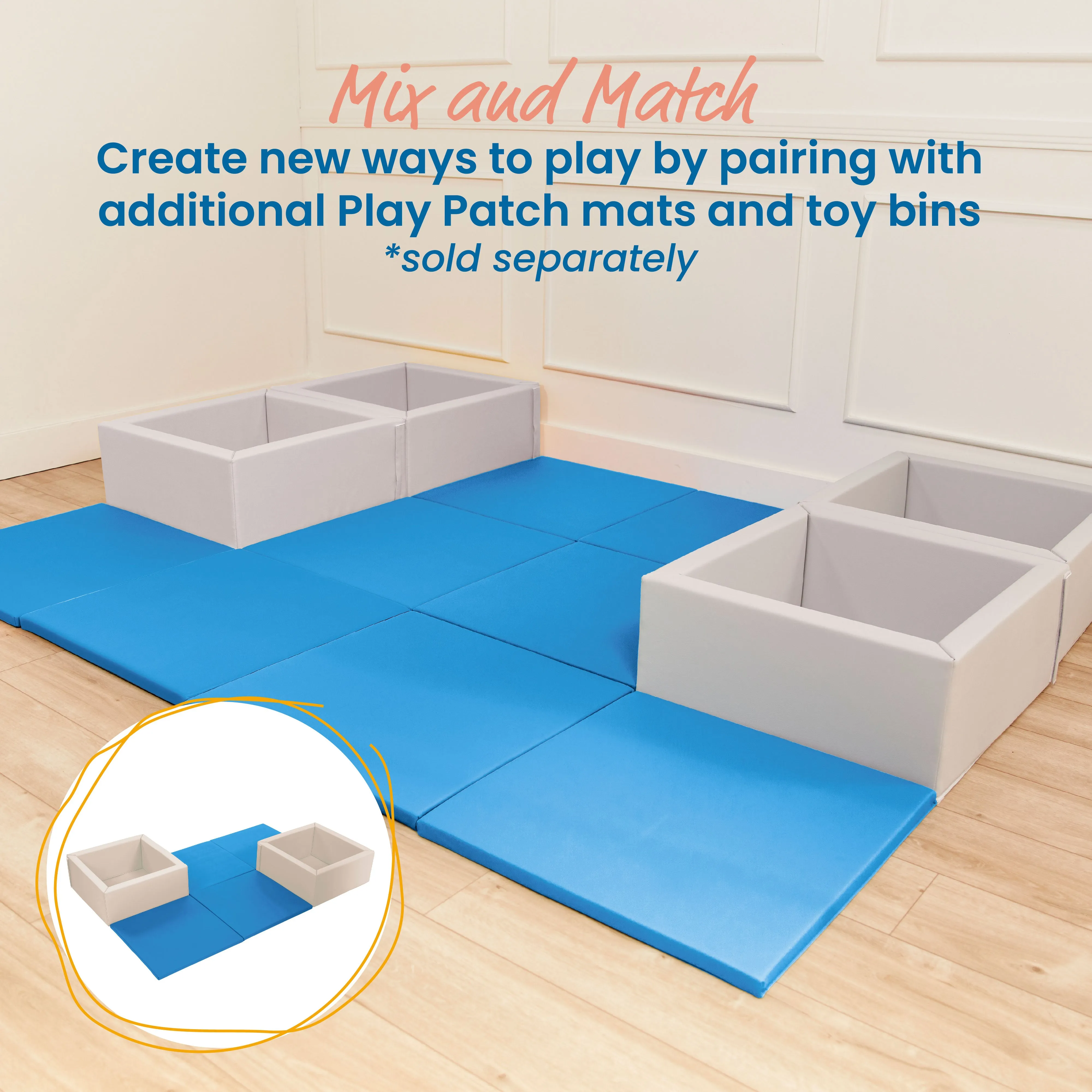 Play Patch Activity Mat Squares, Modular Playmat, 4-Pack