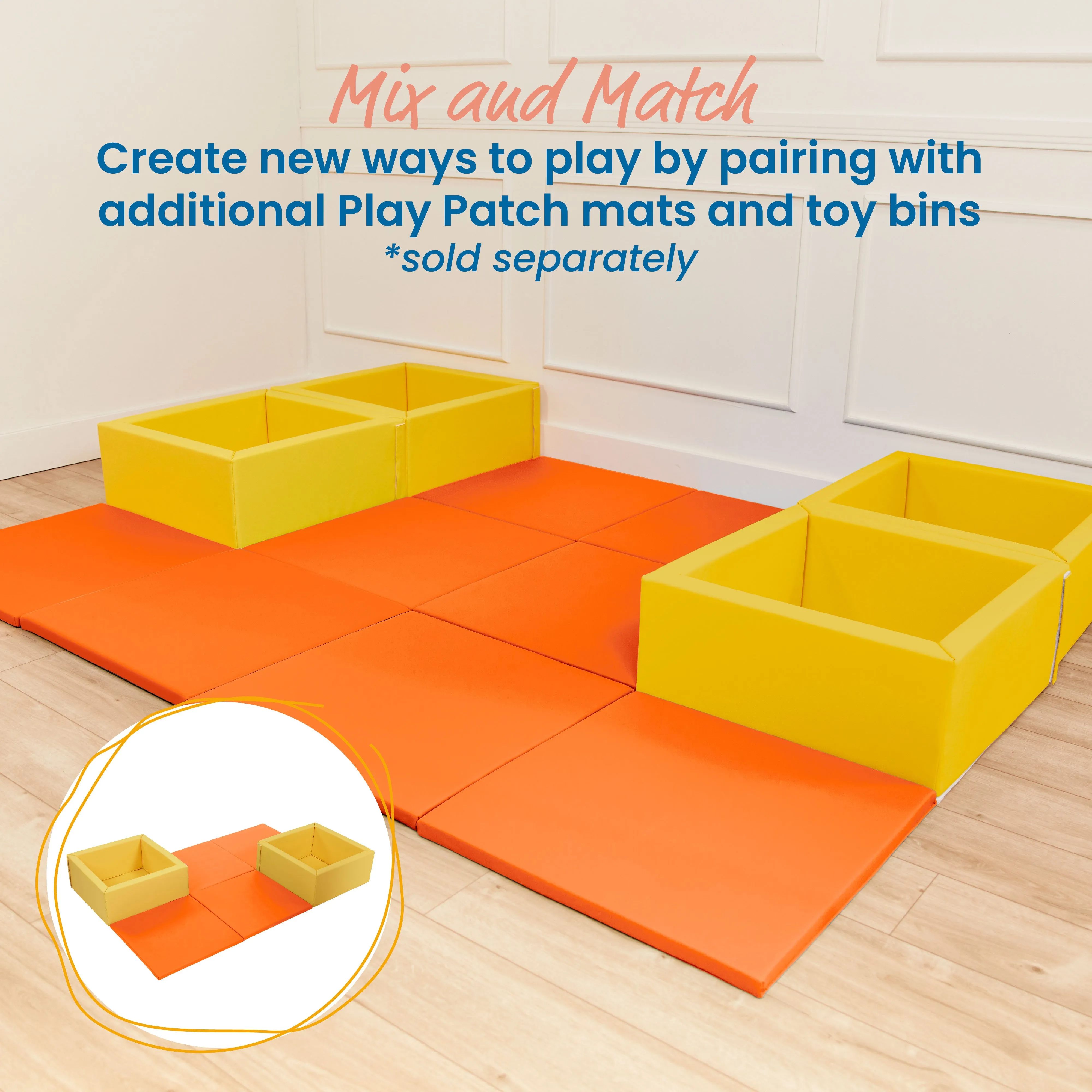Play Patch Activity Mat Squares, Modular Playmat, 4-Pack