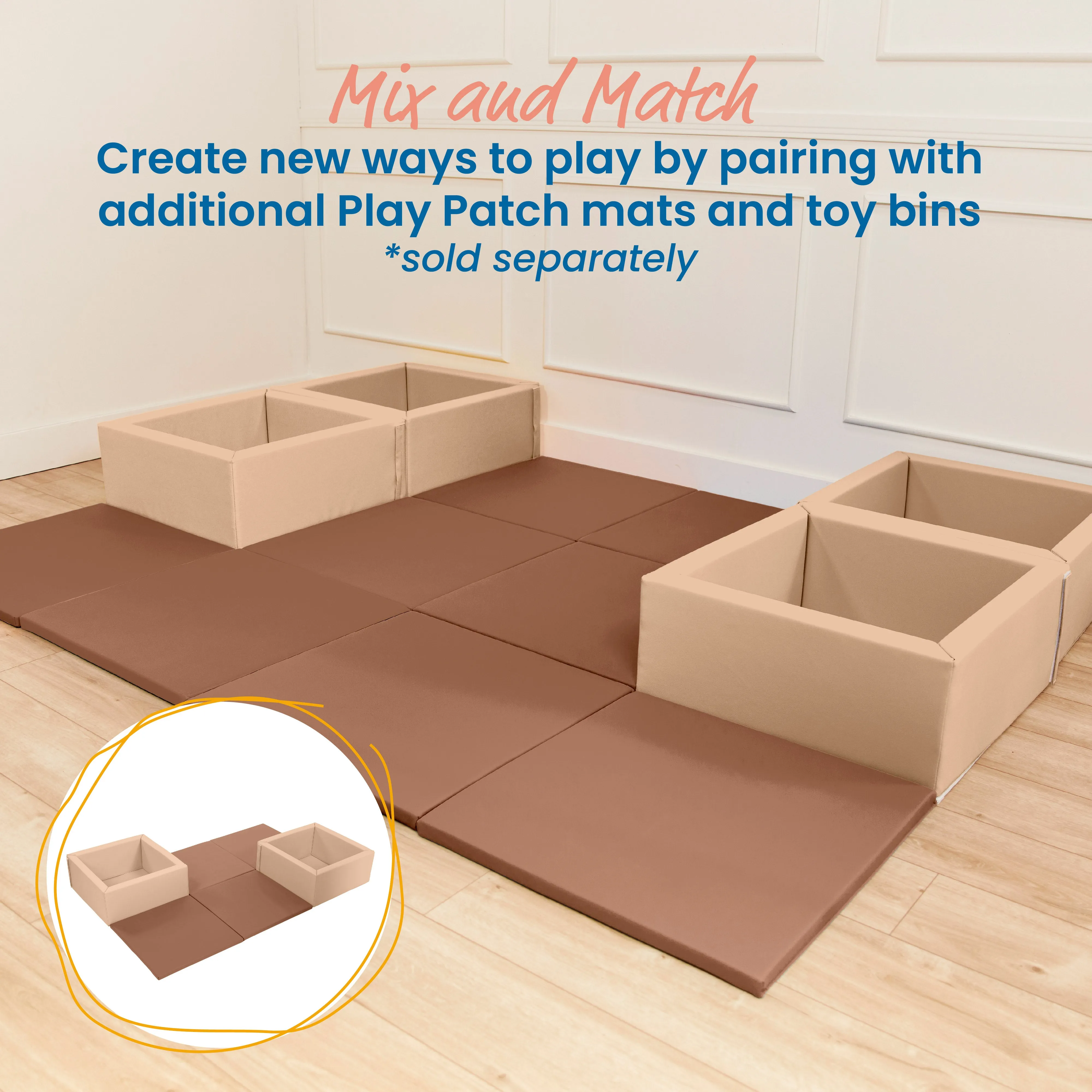 Play Patch Activity Mat Squares, Modular Playmat, 4-Pack