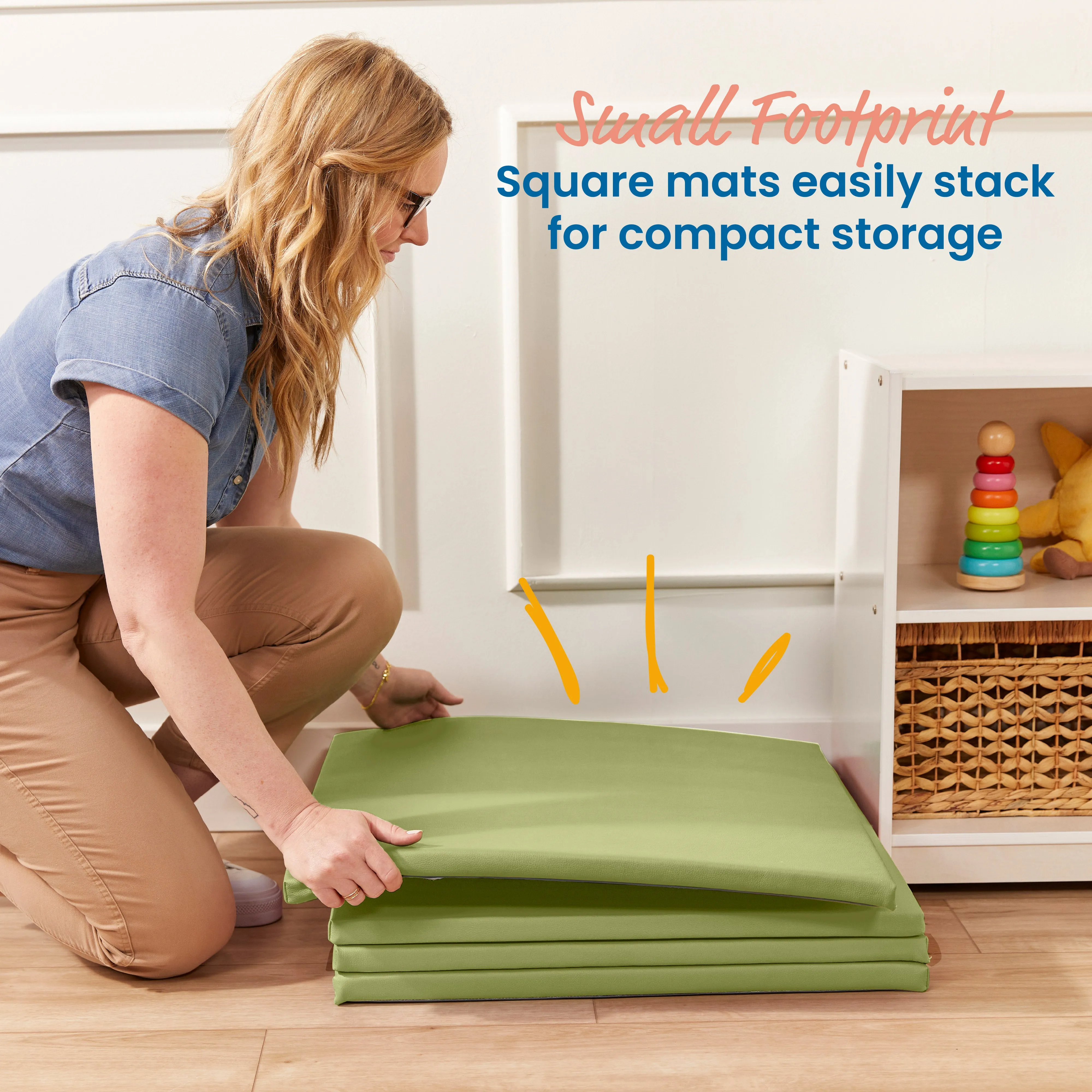 Play Patch Activity Mat Squares, Modular Playmat, 4-Pack