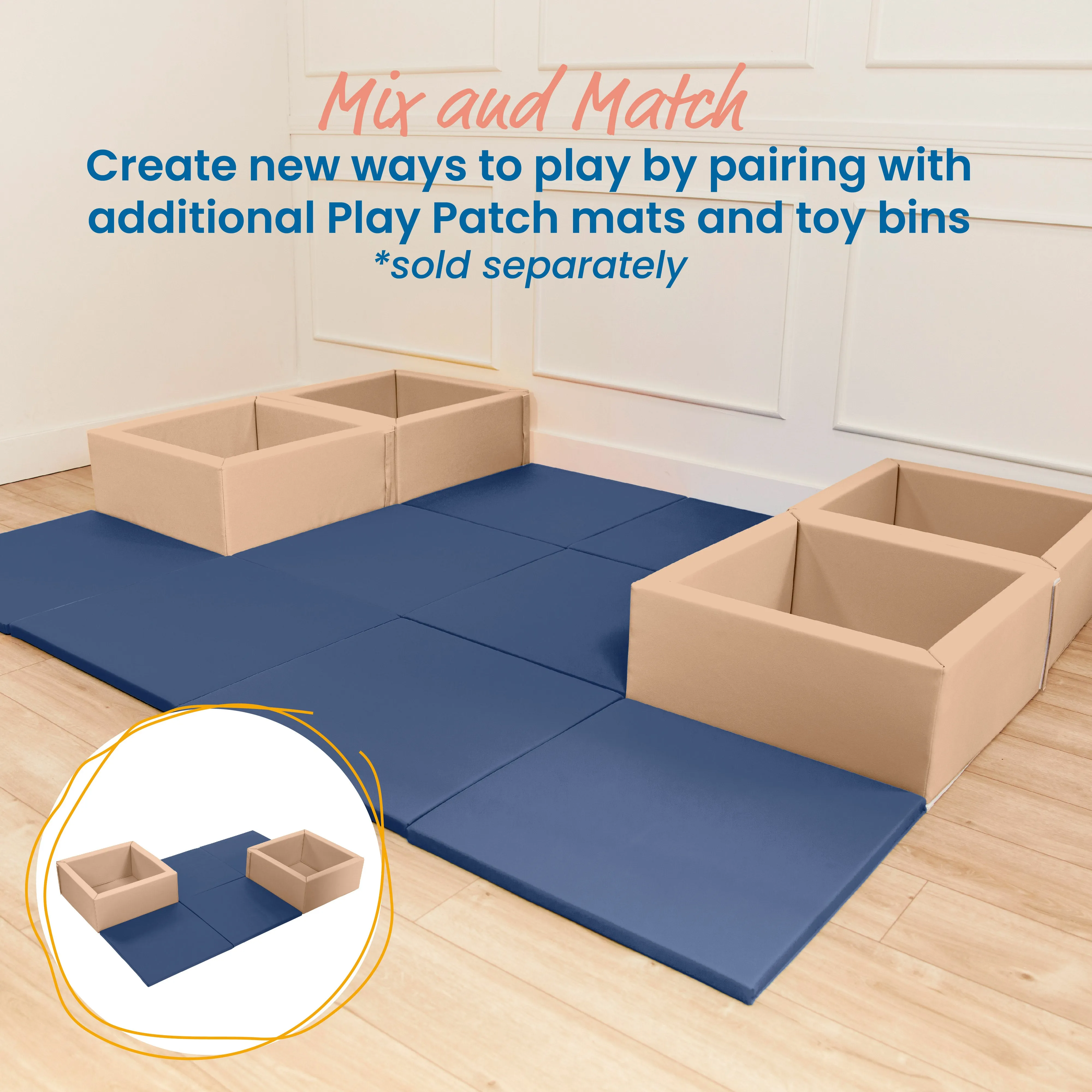 Play Patch Activity Mat Squares, Modular Playmat, 4-Pack