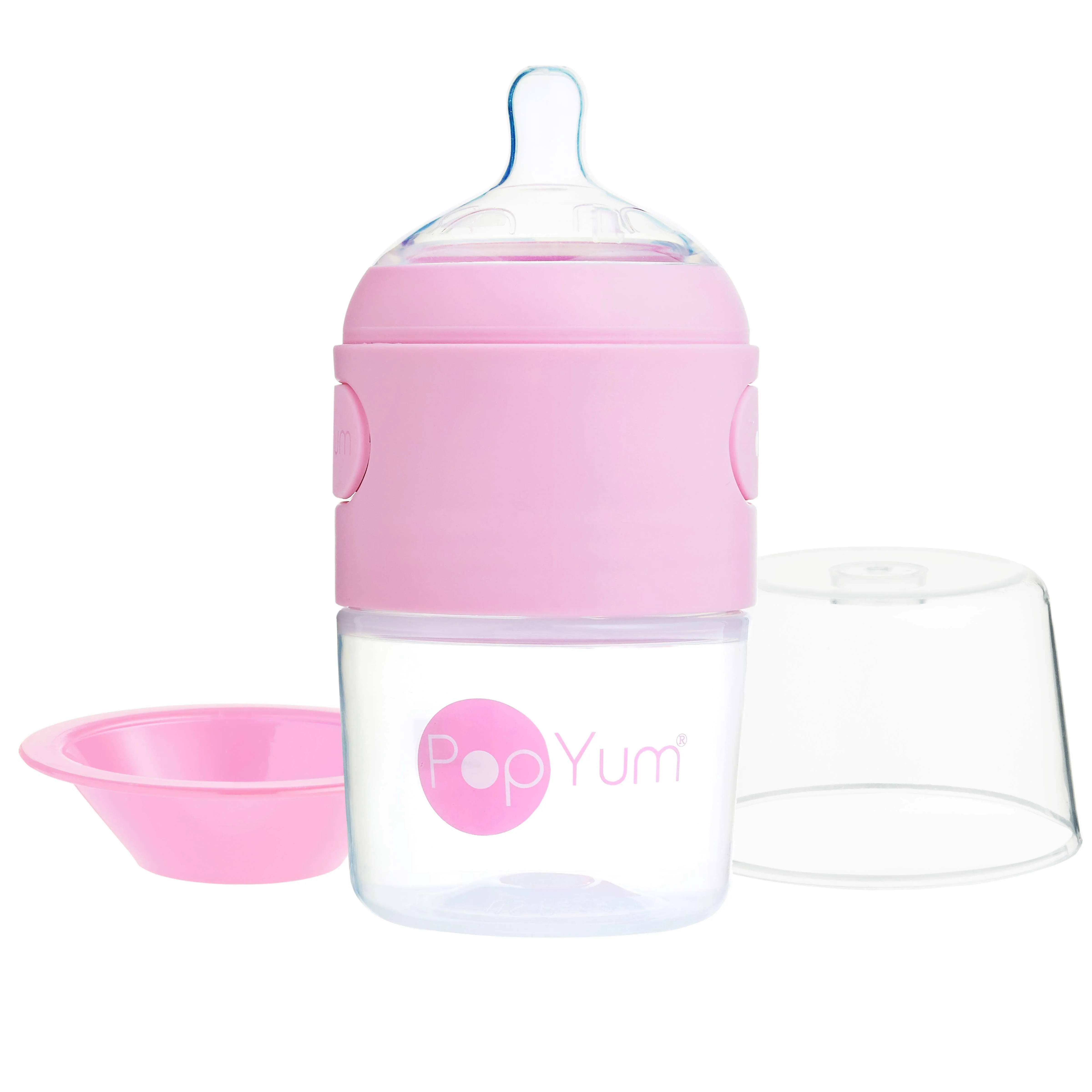 PopYum 5oz Pink Anti-Colic Baby Bottle, 2-Pack