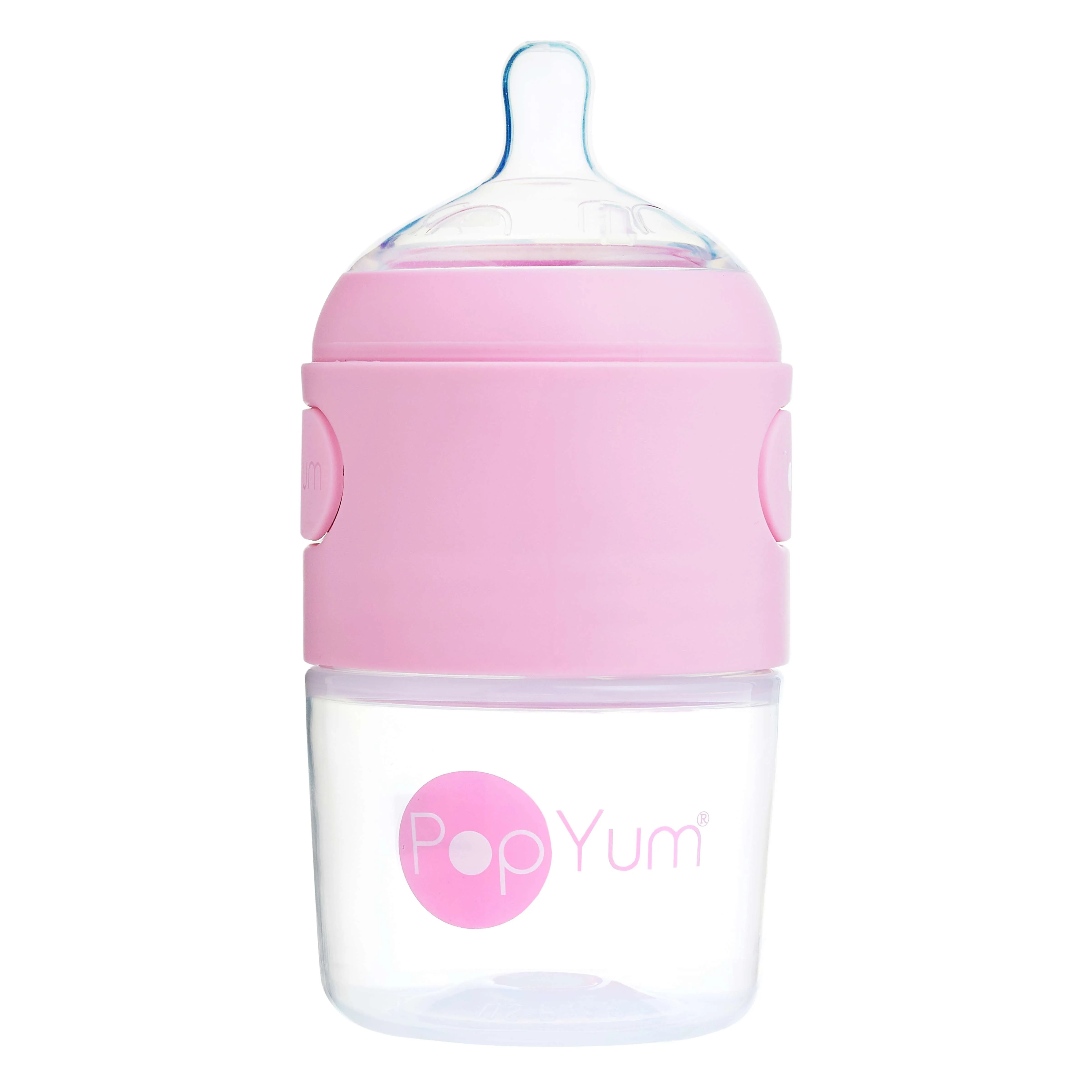 PopYum 5oz Pink Anti-Colic Baby Bottle, 3-Pack