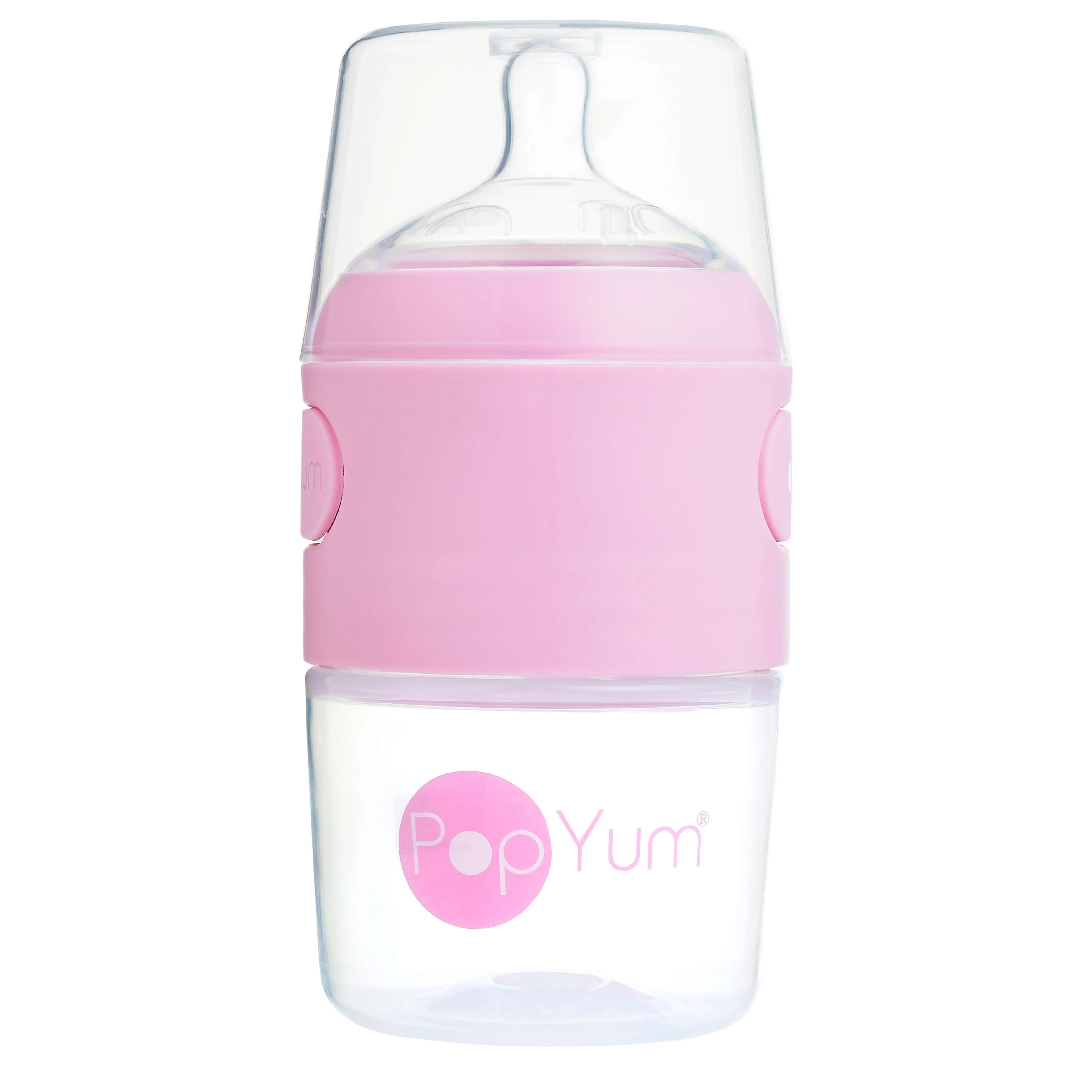 PopYum 5oz Pink Anti-Colic Baby Bottle, 3-Pack