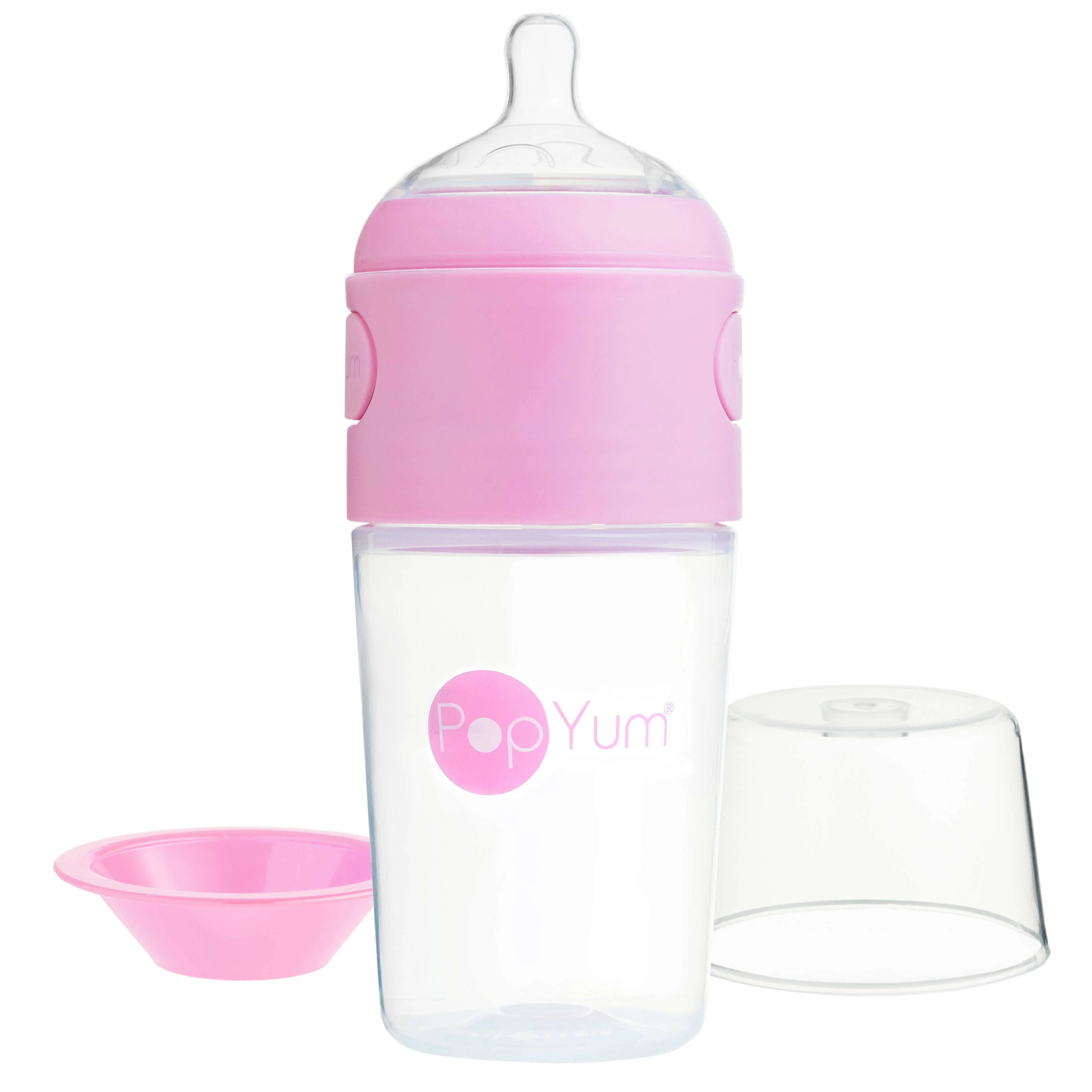 PopYum 9oz Pink Anti-Colic Baby Bottle, 2-Pack