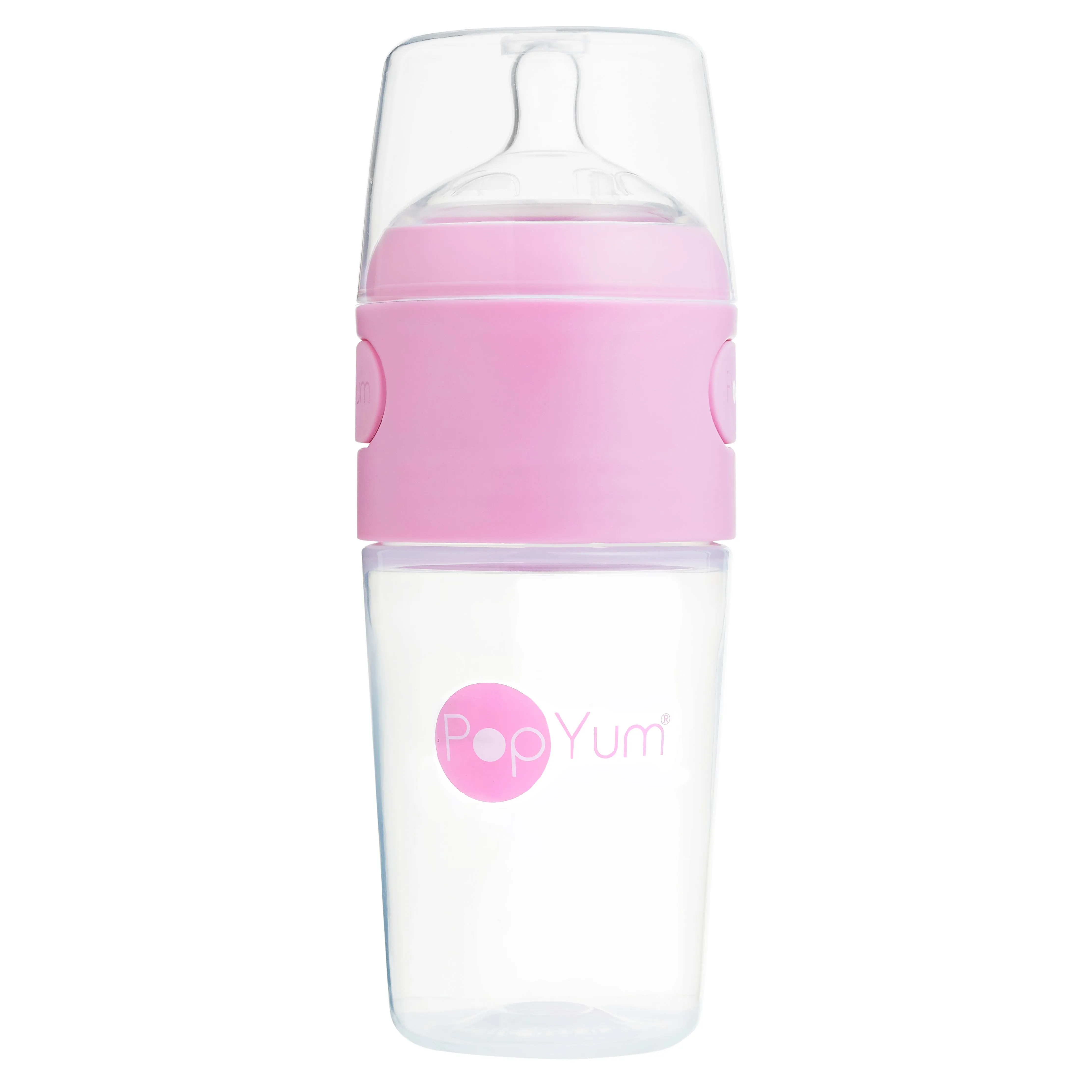 PopYum 9oz Pink Anti-Colic Baby Bottle, 3-Pack
